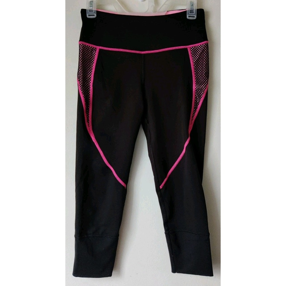 Victorias Secret VSX Knockout Capri Workout‎ Black Pink Stretch Size Small